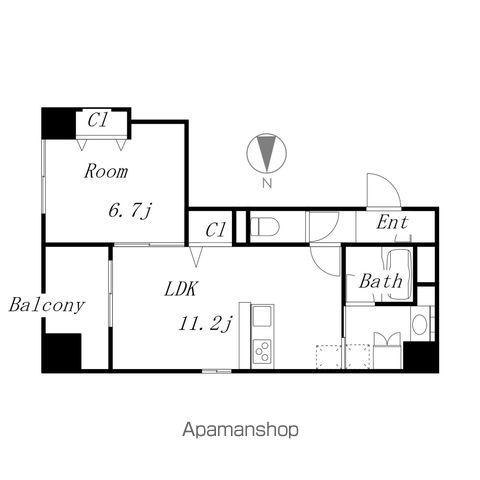 ルーエ錦(1LDK/3階)の間取り写真
