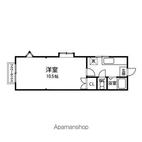 ホワイトベアフタバ(1K/1階)の間取り写真