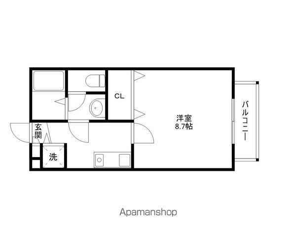 プロメッサワン(1K/2階)の間取り写真