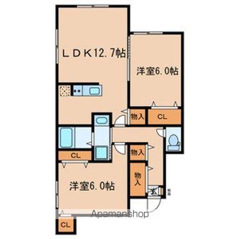 アザレ東武練馬(2LDK/1階)の間取り写真