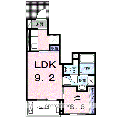 サニーヴィラ・Ⅶ(1LDK/1階)の間取り写真