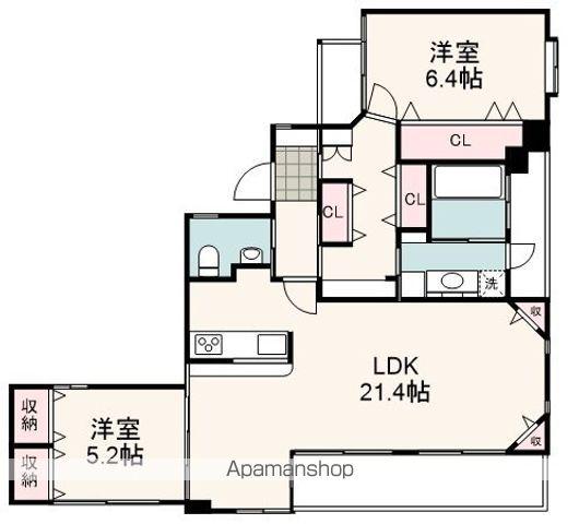 APEX南町(2LDK/7階)の間取り写真