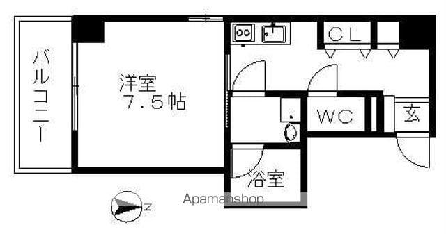 ビオラ名駅西(1K/8階)の間取り写真