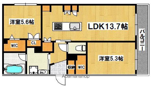 MAISON DE MINE NAGAI PARC EST(2LDK/2階)の間取り写真