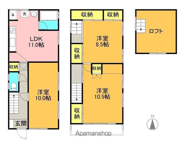 東海道本線 岐阜駅 徒歩25分 2階建 築60年(3DK)の間取り写真