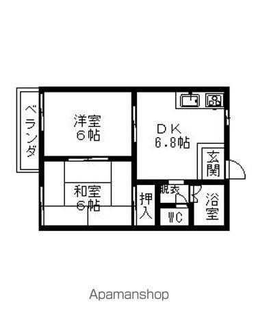 クローカスⅡ(2K/2階)の間取り写真