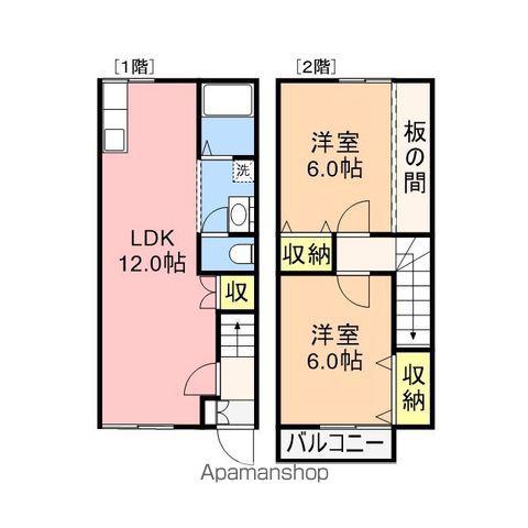 グランディールⅢ(2LDK/1階)の間取り写真