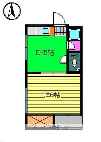 コーポ蘭(1DK/2階)の間取り写真