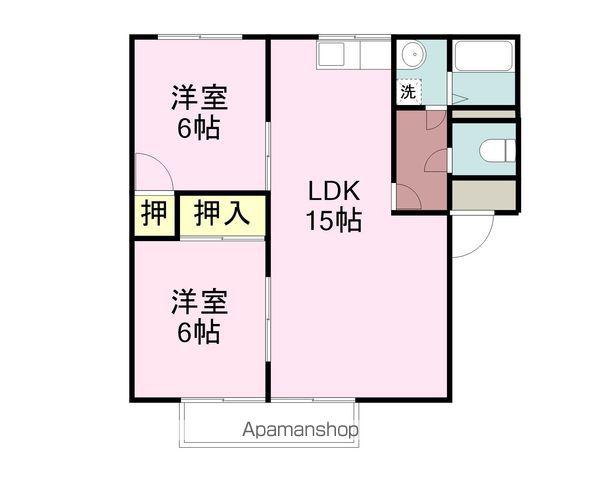 ラフォーレ壱番館(2LDK/2階)の間取り写真