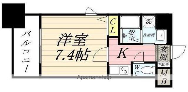 サヴォイ クラウド スケープ(1K/13階)の間取り写真