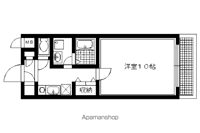 ROOTS仁王門(1K/3階)の間取り写真