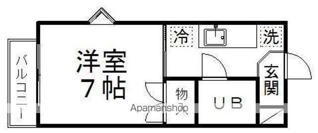 ピースフル錦町(1K/2階)の間取り写真