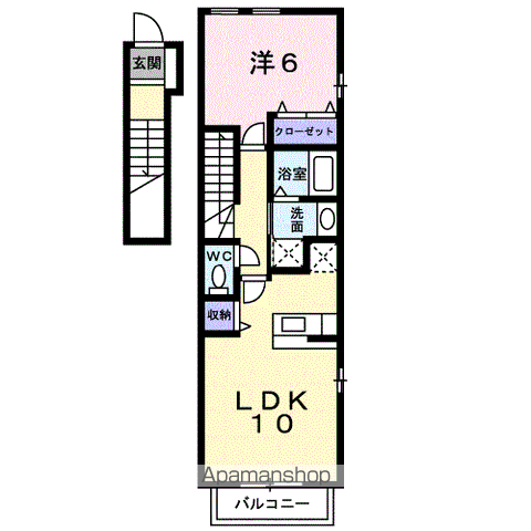 リバーシティーセイラ(1LDK/2階)の間取り写真