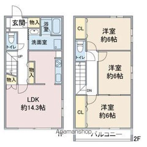 名古屋市東山線 上社駅 徒歩13分 2階建 築17年(3LDK)の間取り写真