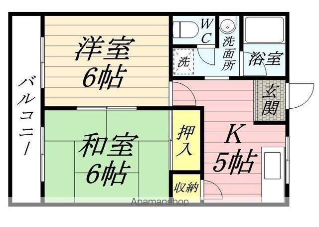 第一サニーハイツ(2DK/2階)の間取り写真