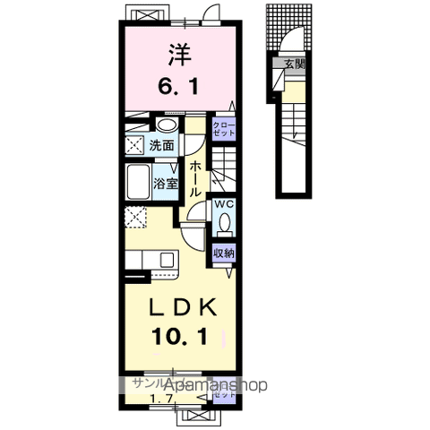 グランアベリア(1LDK/2階)の間取り写真
