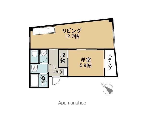 メゾンドボヌール古川(1LDK/3階)の間取り写真