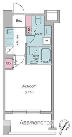 レジディア築地(1K/5階)の間取り写真