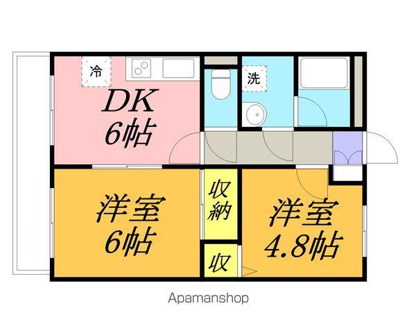 コーポさんれーく(2DK/1階)の間取り写真