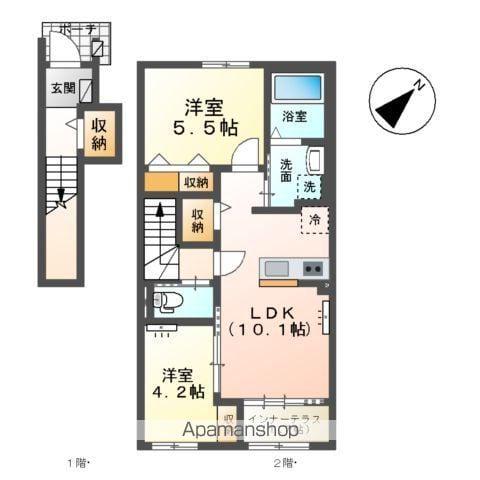 シュリールY・K(2LDK/2階)の間取り写真