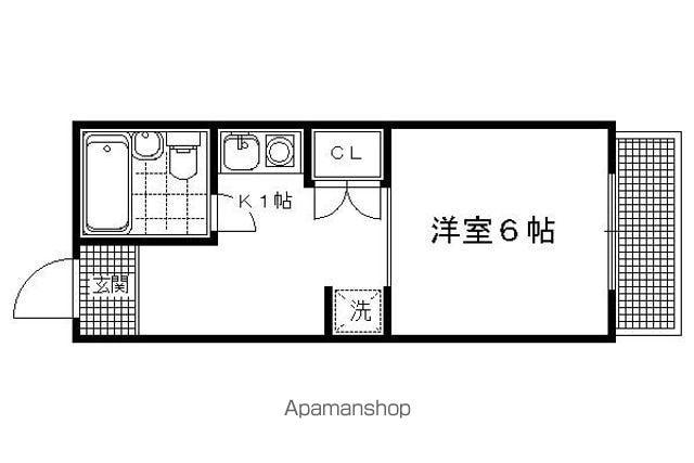 パインフィールド北白川I(ワンルーム/2階)の間取り写真