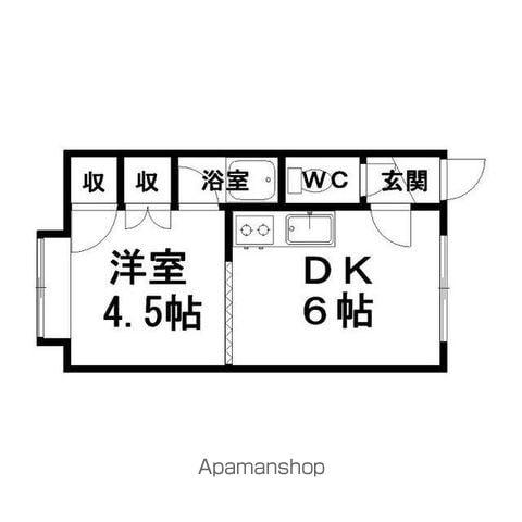 澤本ハイツ(1DK/1階)の間取り写真