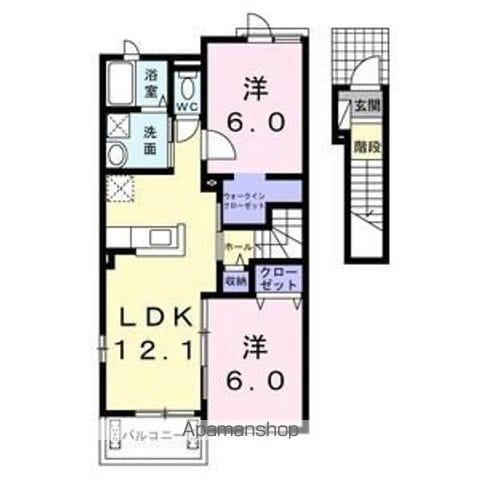 セレノ・アイ(2LDK/2階)の間取り写真