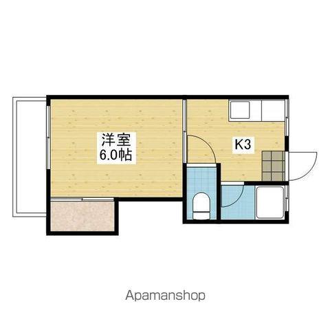 松原ハイツ(1K/2階)の間取り写真