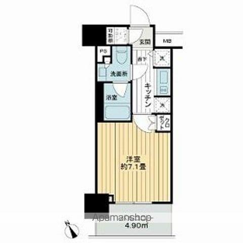 ライオンズ早稲田ミレス(1K/6階)の間取り写真