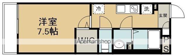 ホワイトオーキッド坂戸(1K/1階)の間取り写真