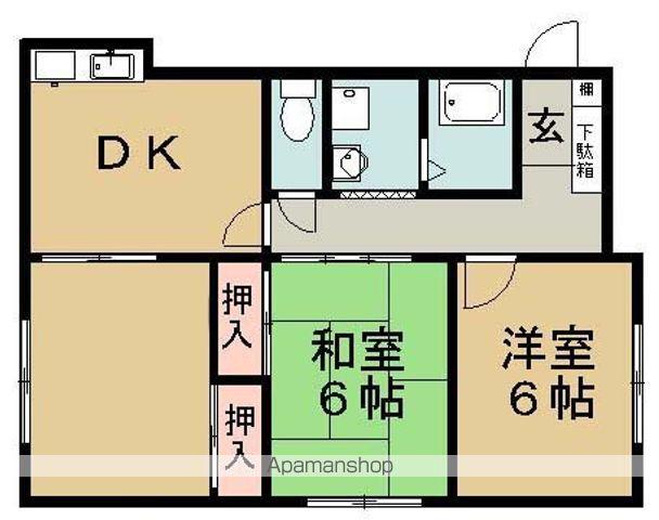 いよハイツ(3DK/1階)の間取り写真