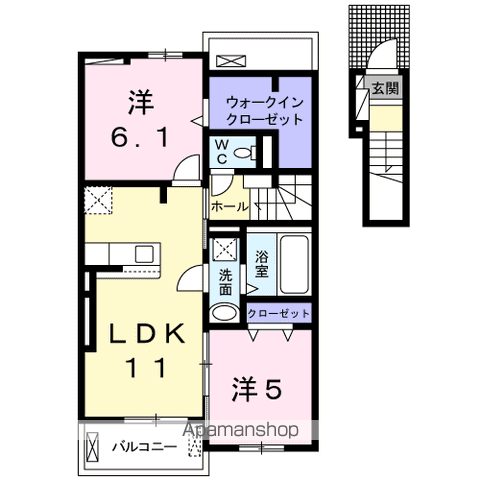 ファー ビヨンド Ⅱ(2LDK/2階)の間取り写真