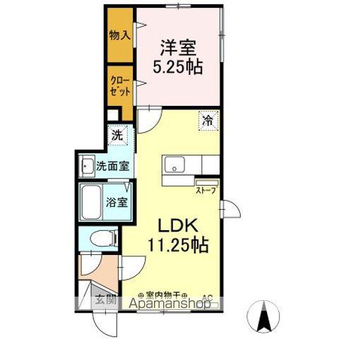プランドール(1LDK/1階)の間取り写真
