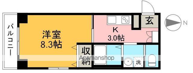 フェニックススウィート(1K/2階)の間取り写真