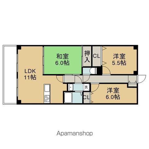 覚王山センタービル(3LDK/9階)の間取り写真