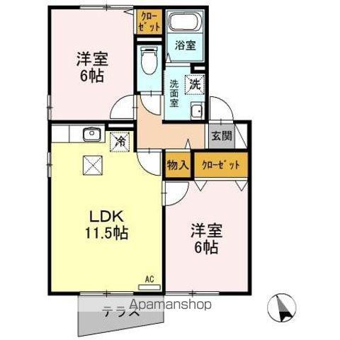 エトワール A/B(2LDK/1階)の間取り写真