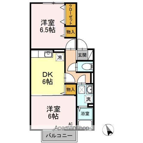 グレイスコート アネックス(2DK/2階)の間取り写真