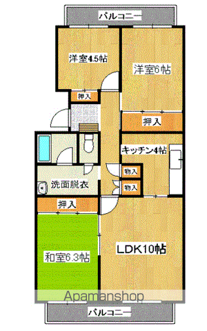 サルヴァトーレ長嶺(3LDK/5階)の間取り写真