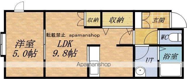 ヴィアス(1DK/1階)の間取り写真