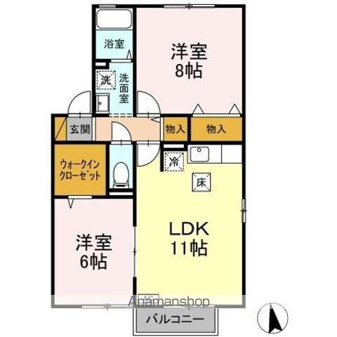 ガーデンコートC(2LDK/1階)の間取り写真