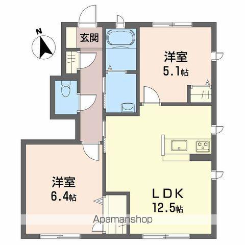 シャーメゾンボヌールC棟(2LDK/1階)の間取り写真