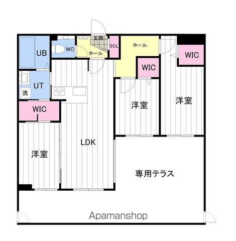 ONE YAMAHANA(3LDK/1階)の間取り写真