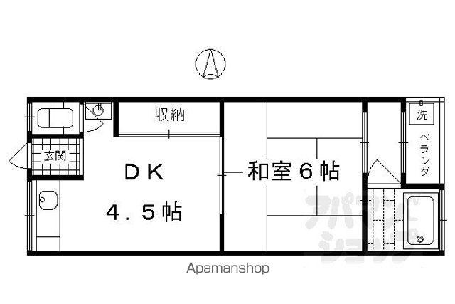 シャトー宝倉(1DK/3階)の間取り写真