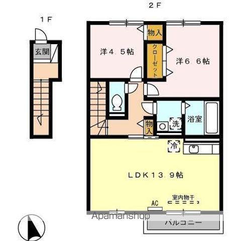 プレジオ(2LDK/2階)の間取り写真