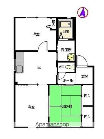 ケルンハイツ A棟(3DK/1階)の間取り写真