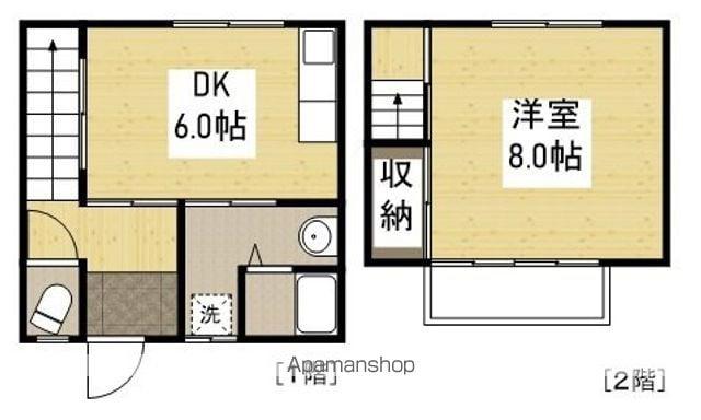 メゾネット宇品御幸(1DK)の間取り写真