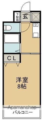 エクシード山城(1K/1階)の間取り写真