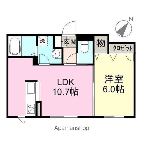 ジオベレオT(1LDK/1階)の間取り写真