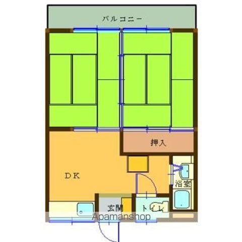 コーポラス重畠(2DK/1階)の間取り写真