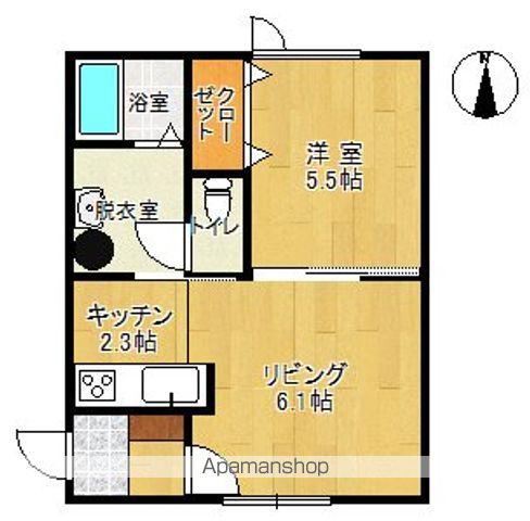 ドルフ1(1LDK/2階)の間取り写真